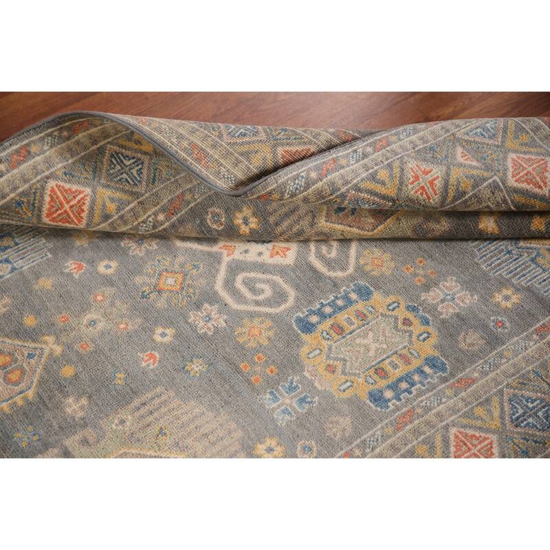 Kazak Oriental Area Rug Handmade Wool Carpet - 4'0"x 5'10"