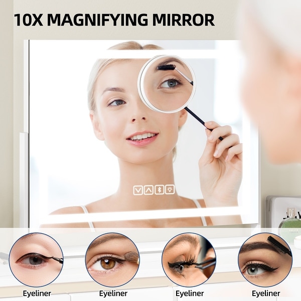 Mirror 10x magnification lighted deals