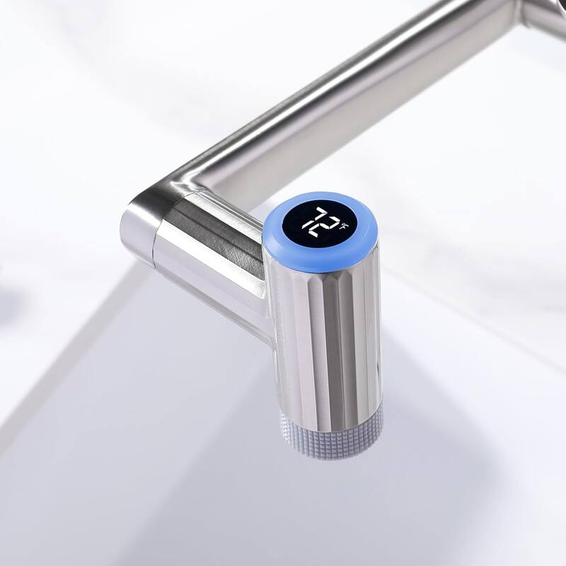 Lefton Rotatable Bathroom Faucet with Temperature Display in Fahrenheit with 2 Water Modes, BF2208-PRO