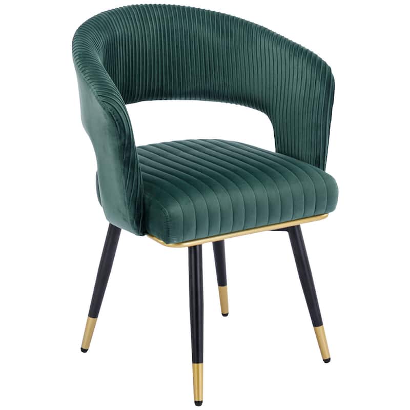 Swivel Velvet Dining Chair with Metal Legs, Set of 2