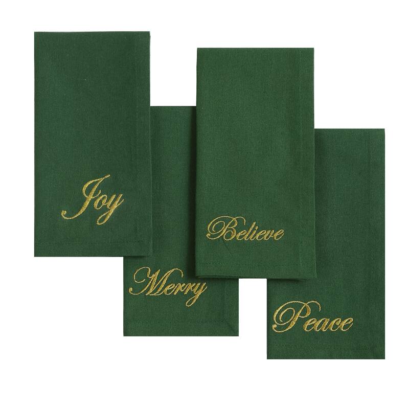 Holiday Sentiments Napkins, Set of 4 - 17"x17"
