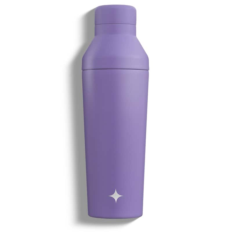 JoyJolt Vacuum Insulated Stainless Steel Cocktail Protein Shaker - 20 oz - Purple