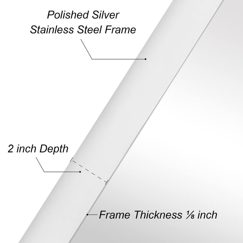 Ultra Stainless Steel Rectangular Wall Mirror
