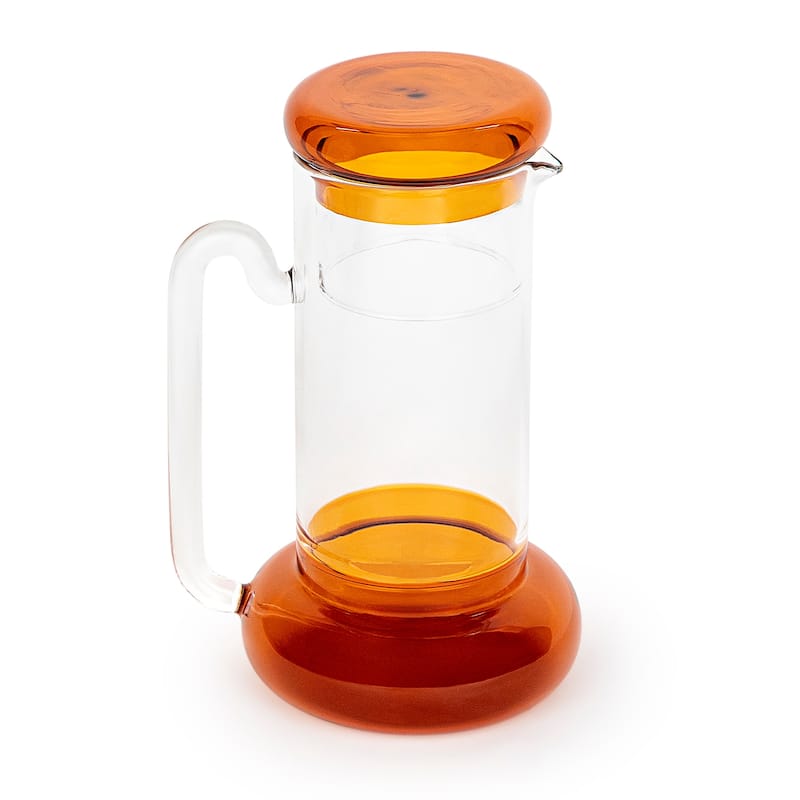 Elle Decor Bedside Pitcher Set Carafe with Cup - 32-Ounce Carafe - Amber