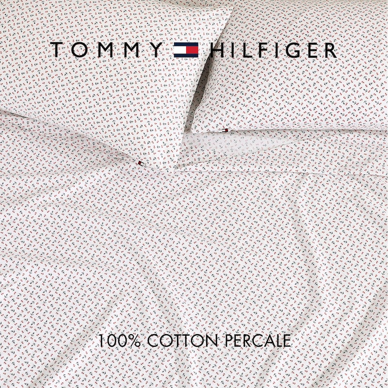 Tommy Hilfiger Printed Cotton Percale Sheet Set