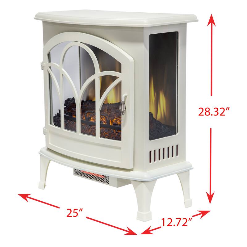 Muskoka 25-in Curved Front Infrared Panoramic Electric Stove in White