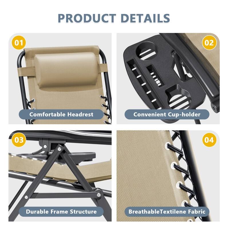 Homall Patio Zero Gravity Chair Lawn Lounge Chair with Pillow Set of 2