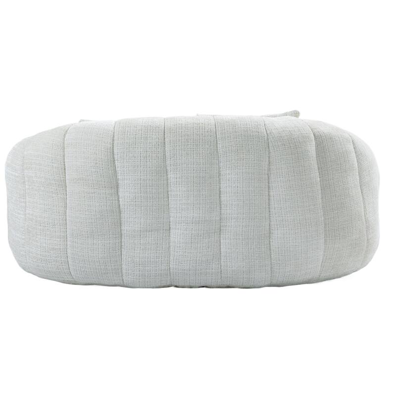 Chenille Giant Bean Bag Chair, High-Density Foam Lazy Sofa Chair, Round Bean Bag Sofa with 2 Pillows & Curved Armrests