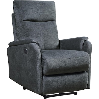 Modern Contemporary Power Recliner Blue with USB Charger