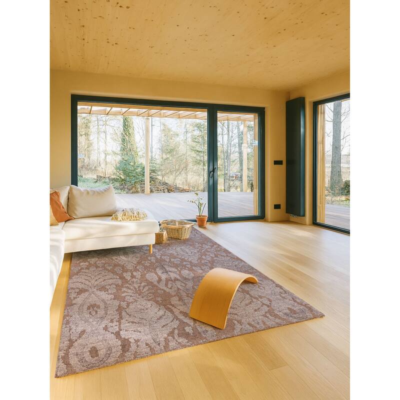 ECARPETGALLERY Hand-knotted Looma Brown, Grey Silk, Wool Rug - 8'2 x 10'3