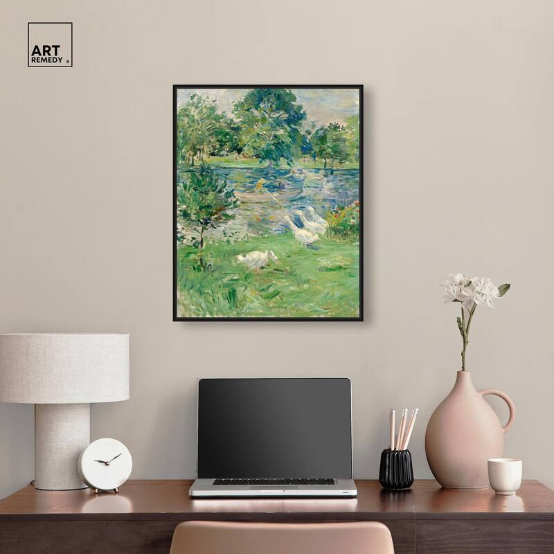 Morisot Girl in Boat with Geese Canvas by Art Remedy