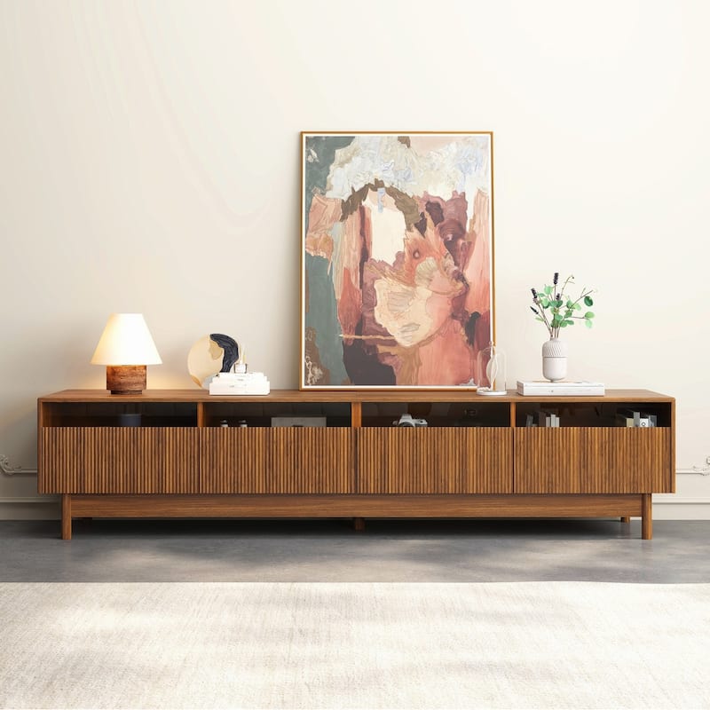 Farmhouse 78" TV Stand for TVs Up to 85", TV Console Table Entertainment Center with Drawers