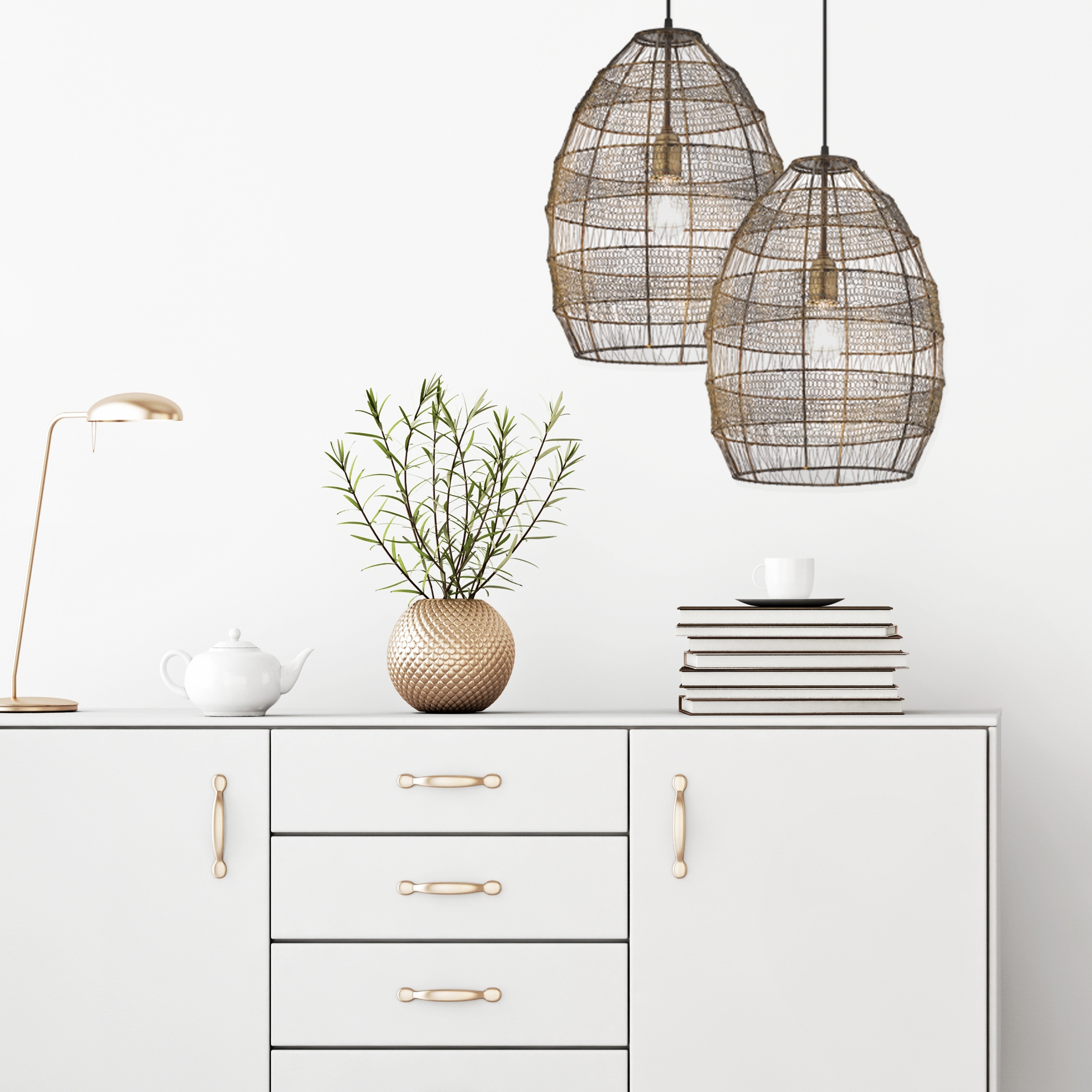 The Curated Nomad Cordilleras Oversized Woven Cage 1-light Pendant