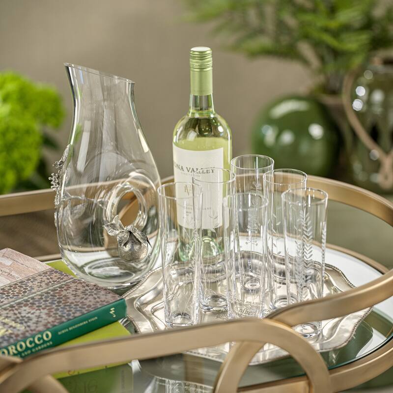 Lemon Pewter & Glass Pierced Pitcher