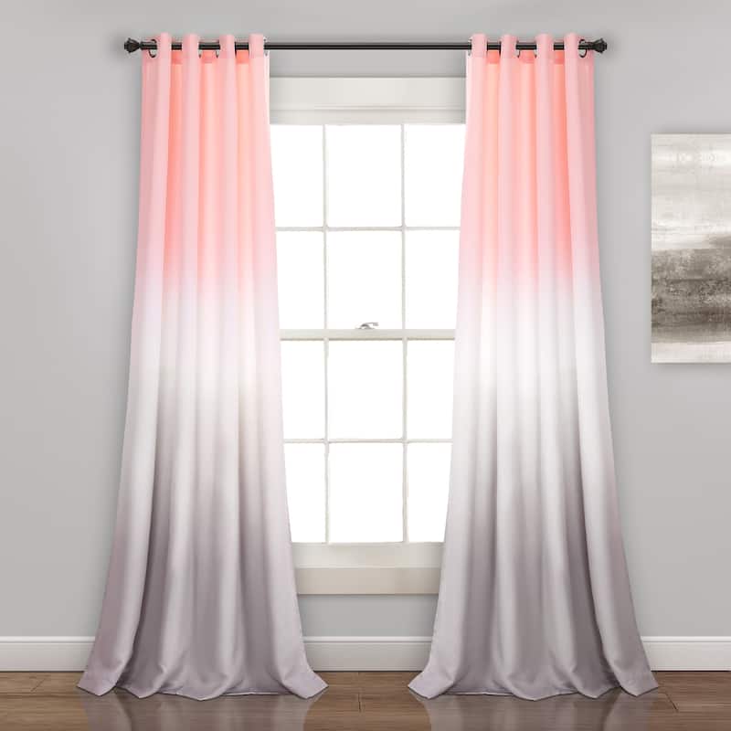 Lush Decor Ombre Fiesta Room Darkening Window Curtain Panel Pair