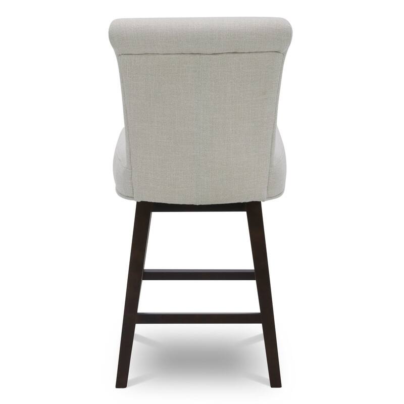 Spruce & Spring Noah Upholstered 26-inch Counter Height Swivel Barstool Set