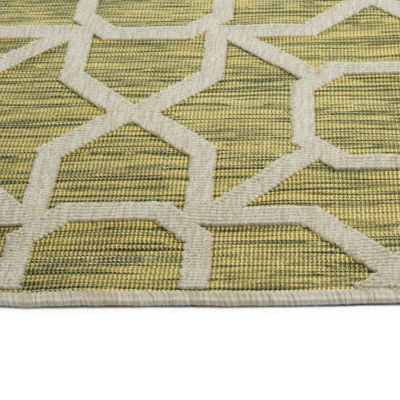 Contemporary Transitional Geometric Textured High-Low Cut & Loop Rectangle Throw Rug - 2x 3