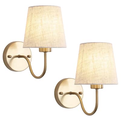 2-Light Modern Wall Sconce Bathroom Vanity Light with Glass Shade