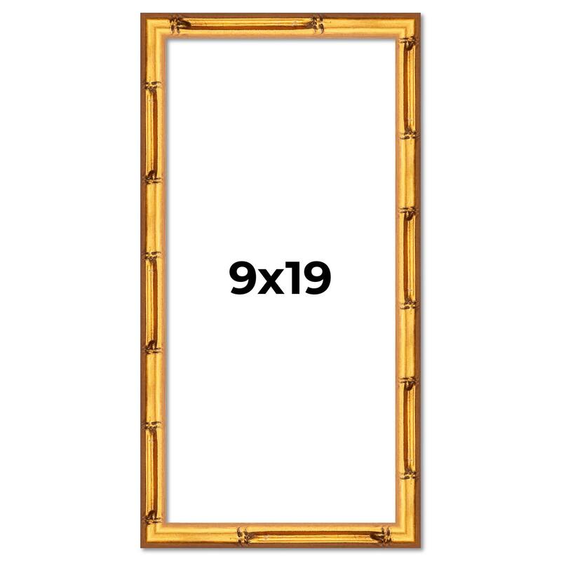 9x19 Frame Gold Bamboo Picture Frame Modern Photo Frame Includes UV Acrylic Shatter Guard Front Acid Free Foam Backing Board