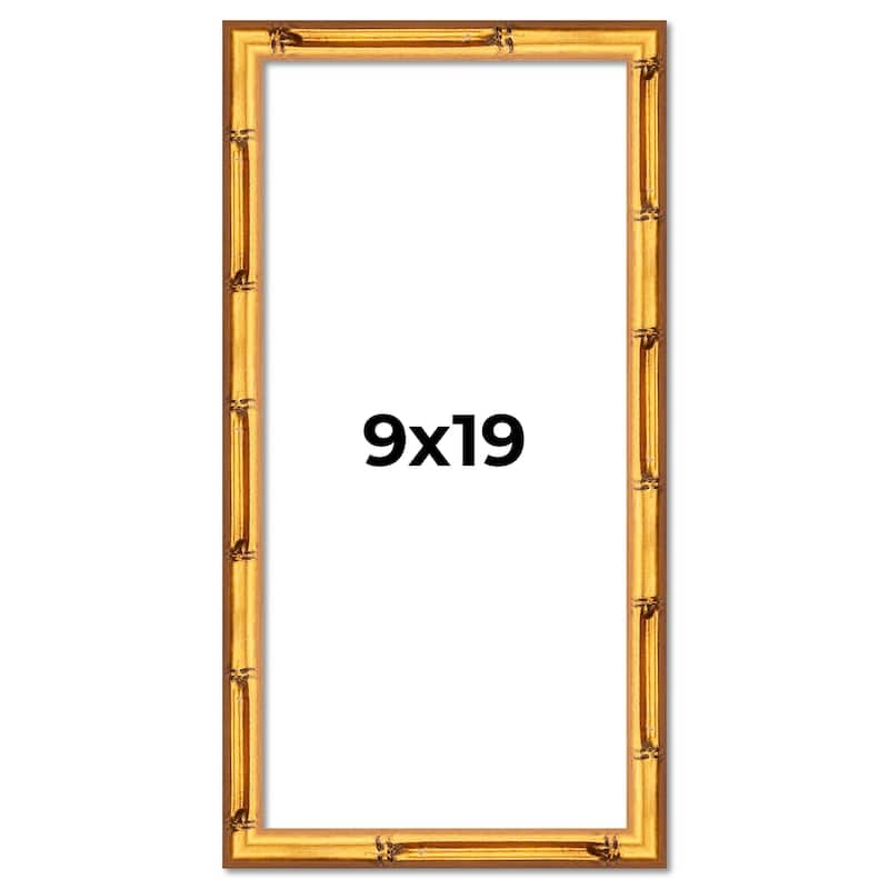 9x19 Frame Gold Bamboo Solid Wood Picture Frame | 1 Inch Moulding