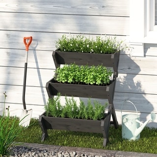 Naomi Outdoor Firwood Outdoor 3 Tiered Plant Stand by Christopher Knight Home