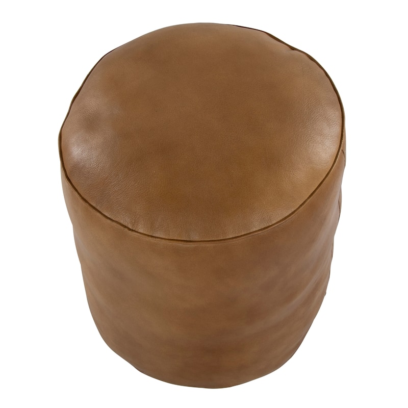 Carbon Loft Najah Round Leather Pouf