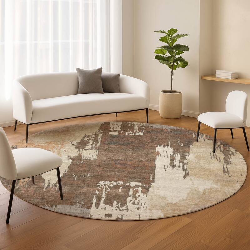 Machine Washable Indoor/ Outdoor Contemporary Fusion Chantille Rug
