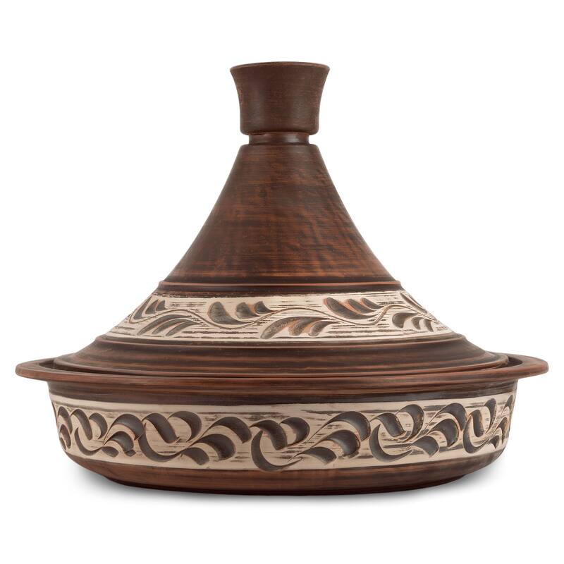 STP Goods Handmade 2.1Qt Red Clay Stoneware Tajine