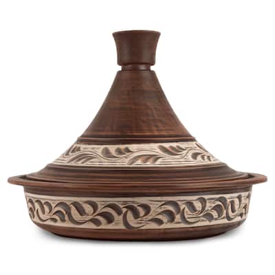 STP Goods Handmade 2.1Qt Red Clay Stoneware Tajine