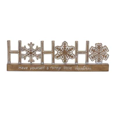 Ho Ho Ho Christmas Sentiment Tabletop Signs - 14.75" - Set of 2
