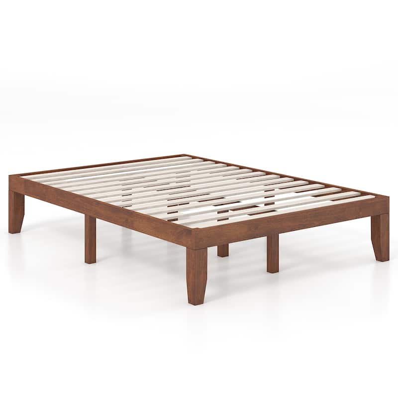 Gymax 14'' Full Size Wooden Platform Bed Frame w/ Strong Slat Support