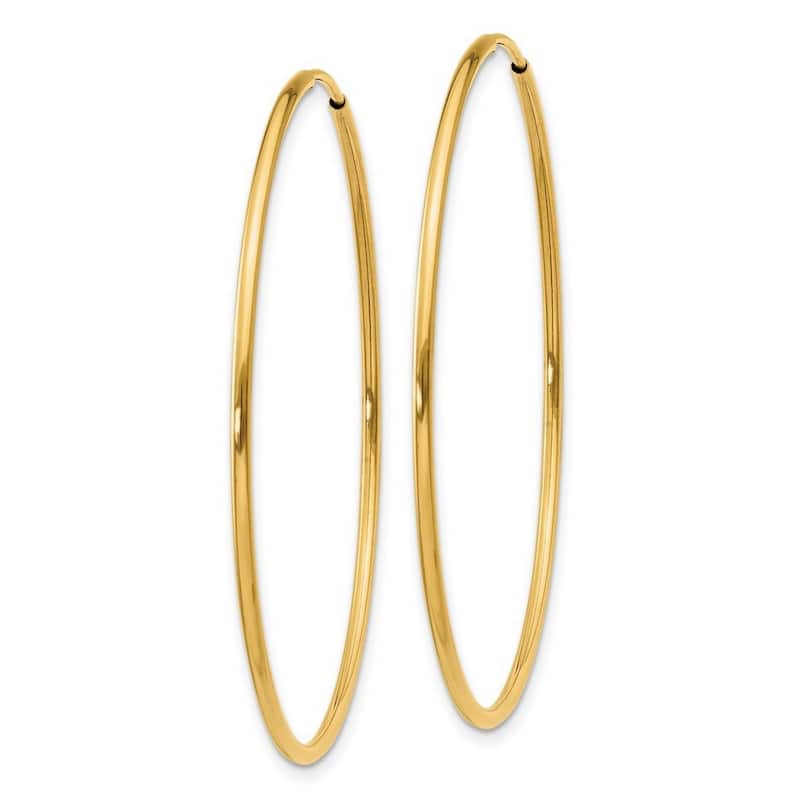 Curata 14k Yellow Gold 40x40mm Endless Hoop Earrings