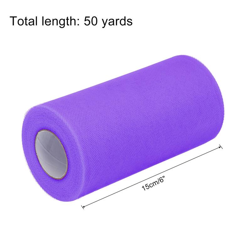 Tulle Rolls Fabric Spools 6" for Decoration Wrapping Wedding DIY Craft - Dark Purple - 50 Yard