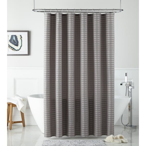 Floyd Horizontal Striped Buttonhole Top Shower Curtain Bed Bath