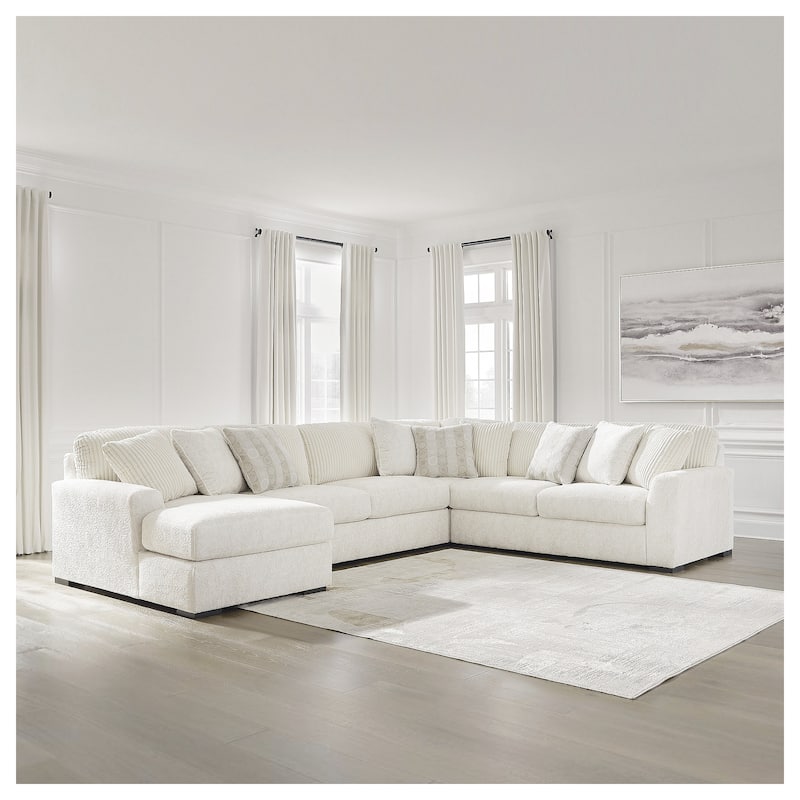 Signature Design by Ashley Chessington Ivory 4-Piece Sectional with Chaise - 152"W x 106"D x 40"H - Right Facing