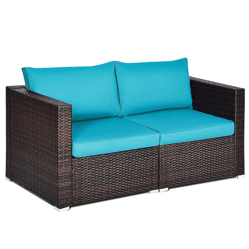 Costway 4PCS Patio Rattan Corner Sofa Sectional Furniture Set - See Details