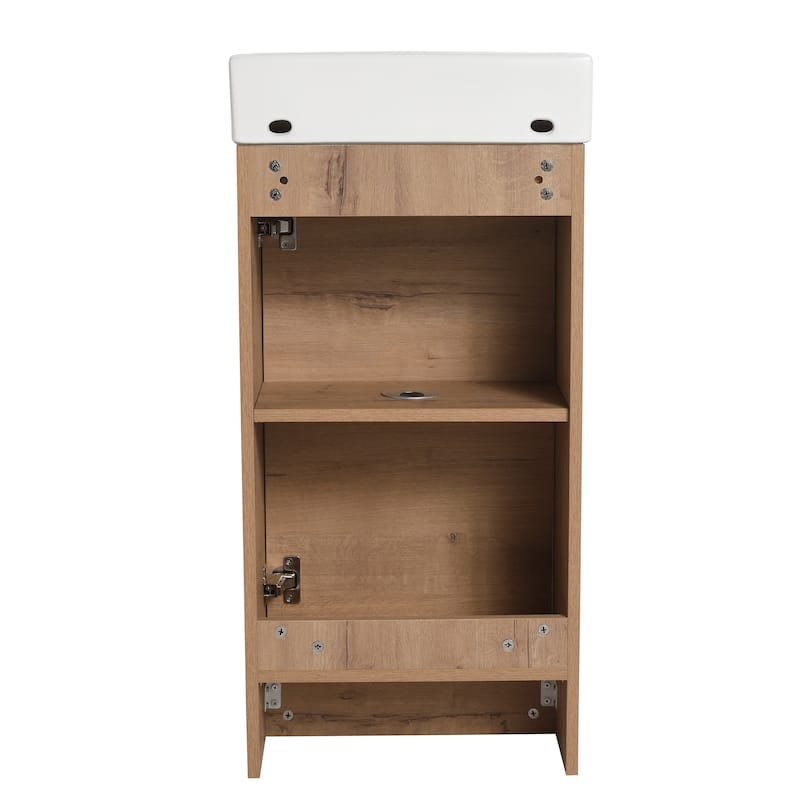 Bathroom Vanity With Sink In 16/18 Inch, Freestanding Bathroom Vanity With Soft Close Door