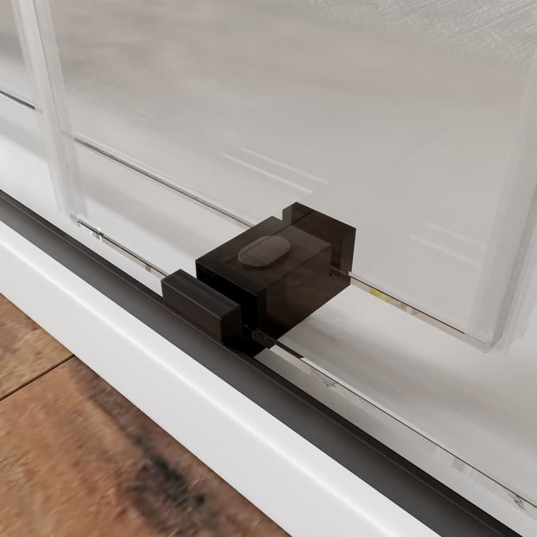 DeerValley 56" - 60" W x 76" H Double Sliding Frameless Shower Enclosure, Stainless Steel Accessories