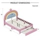 preview thumbnail 14 of 23, Full Size Velvet Platform Bed with Colorful Rainbow Headboard and 2 Storage Drawers, Upholstered Princess-Style Frame