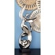 preview thumbnail 8 of 8, Silver Ceramic Dancing People Decorative Sculpture