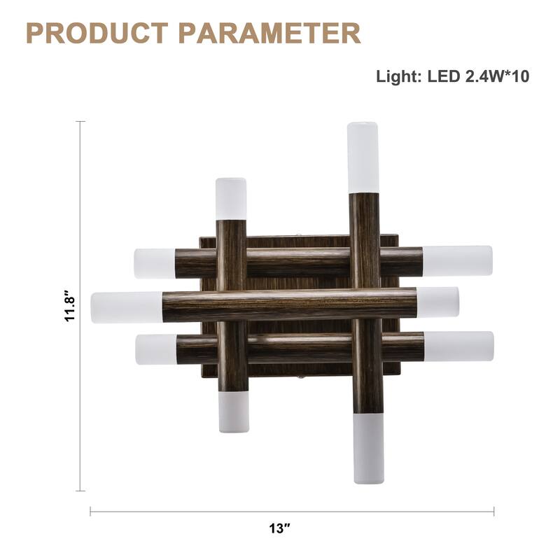 Bella Depot Wall Light Farmhouse Dimmable LED Sconce with Remote 13" x12"