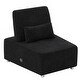 preview thumbnail 3 of 3, Uphlostery Armless Accent Chair Lounge Chair Black for Living Bedroom
