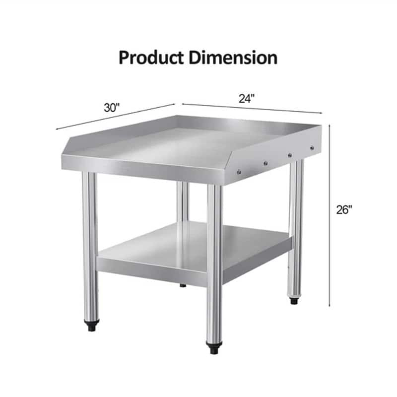 Silver Stainless Steel Kitchen Prep Table with shelf - N/A
