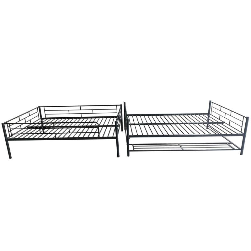 Full Over Full Metal Bunk Bed with Guardrails
