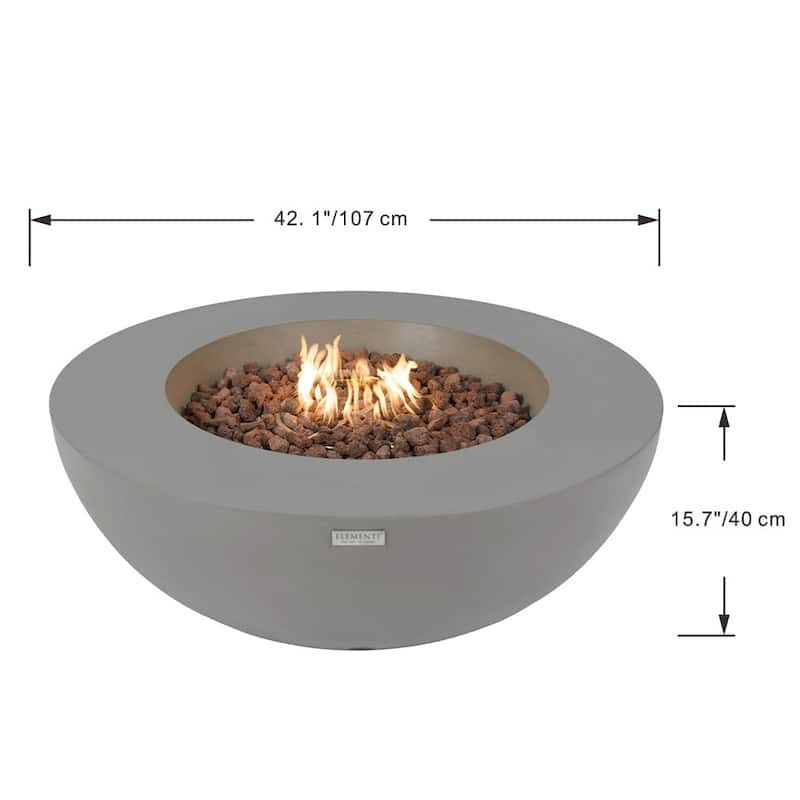 Elementi Lunar Bowl 42" Outdoor Fire Pit Patio Heater - Natural Gas