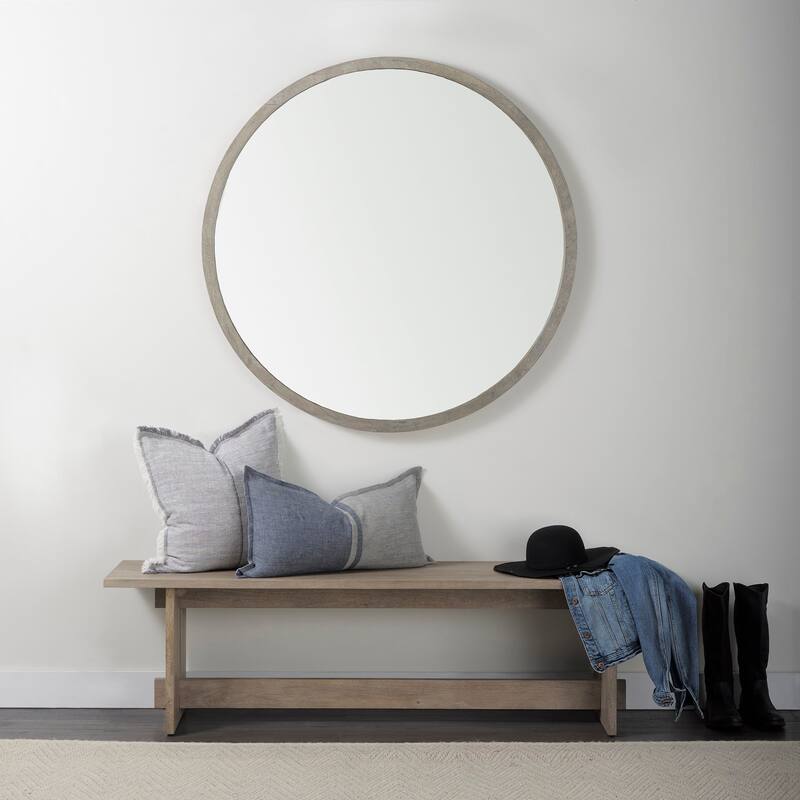 Gambit Solid Wood Frame Large Round Mirror - 46" x 46"