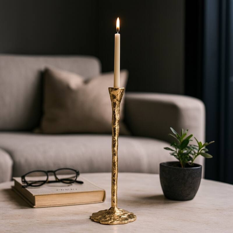 Metal Forged Taper Candle Holder with Base
