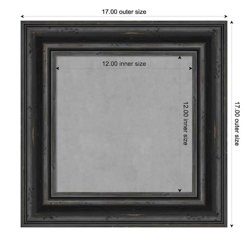 Amanti Art Rustic Pine Black Framed Magnetic Board - Board Size 12x12