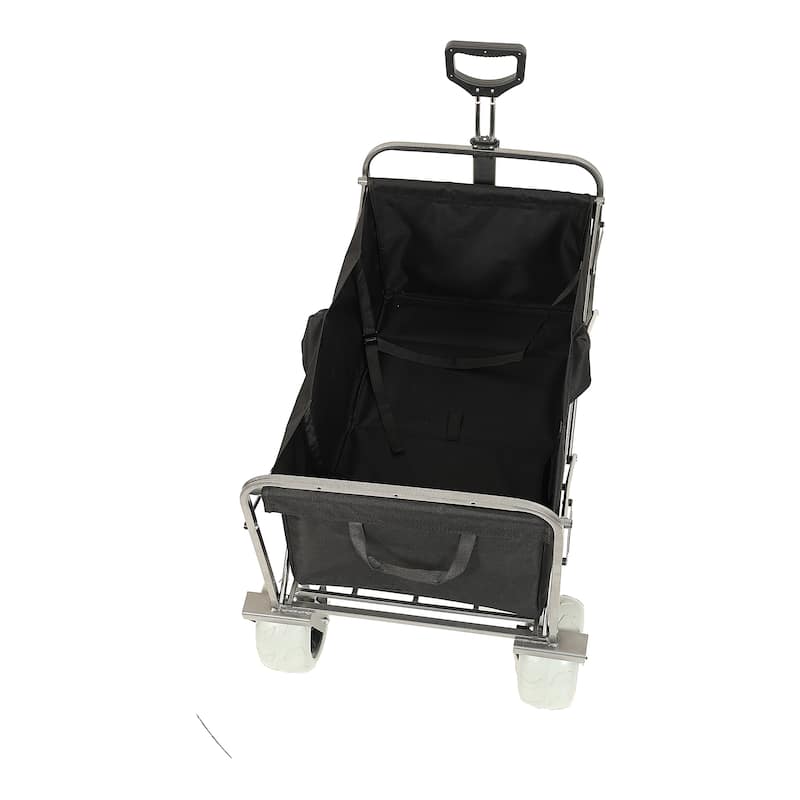 Two Pieces: Heavy-Duty 500lb Capacity Beach Wagon w/9" Pneumatic Tires & Steel Frame; Compact 225lb Foldable Utility Cart