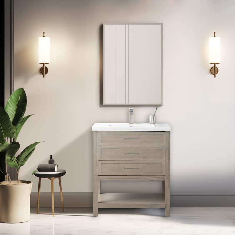 Sudio Design Oliver 30" Single Bathroom Vanity - 30" Single Sink - Vintage Gray